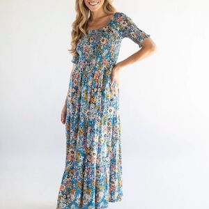 NATURAL LIFE Blue Daisy Maxi Dress